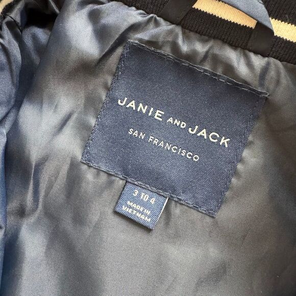 Janie & Jack Navy Blue Windbreaker Jacket Lightweight Toddler Boy Size 3-4 - Picture 4 of 5